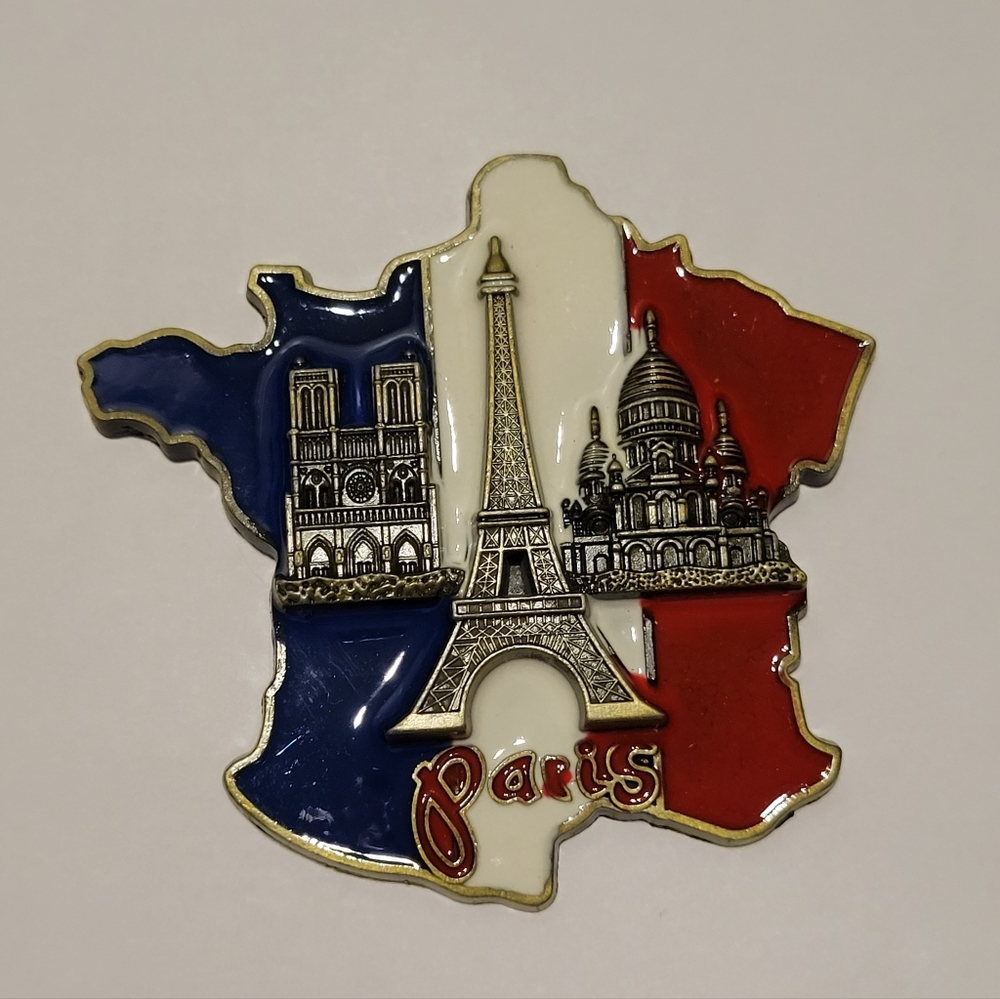 Paris Map Metal Ref Magnet